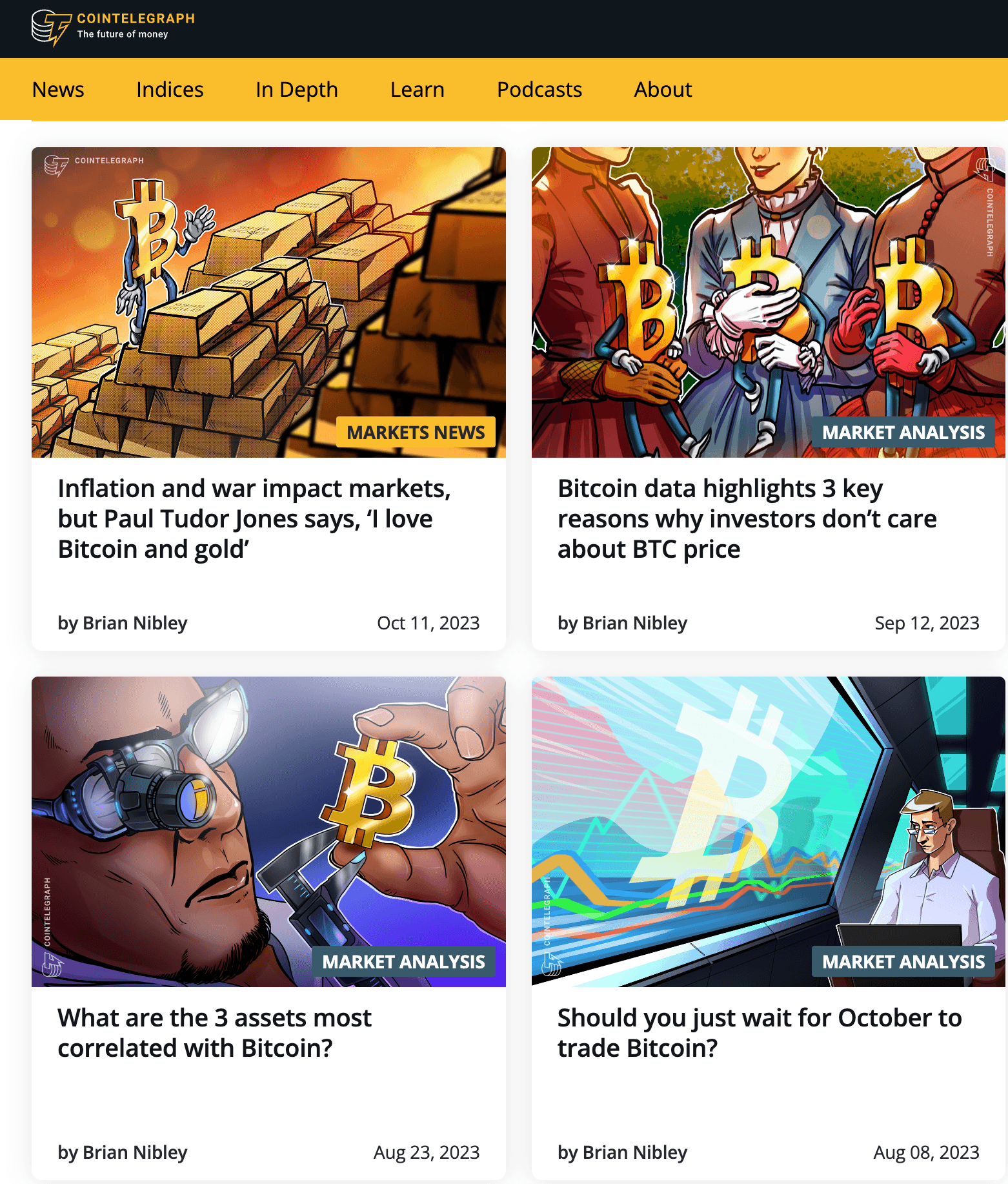 Brian Nibley articles published on Cointelegraph